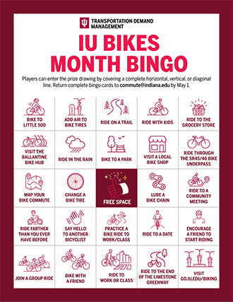 Bike Month Bingo Card